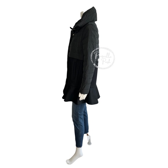 Moncler Rosier Black long Puffer Peplum Ruffle Hem - Picture 7 of 16